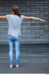 Whole Body Woman T poses White Casual Slim Standing Street photo references